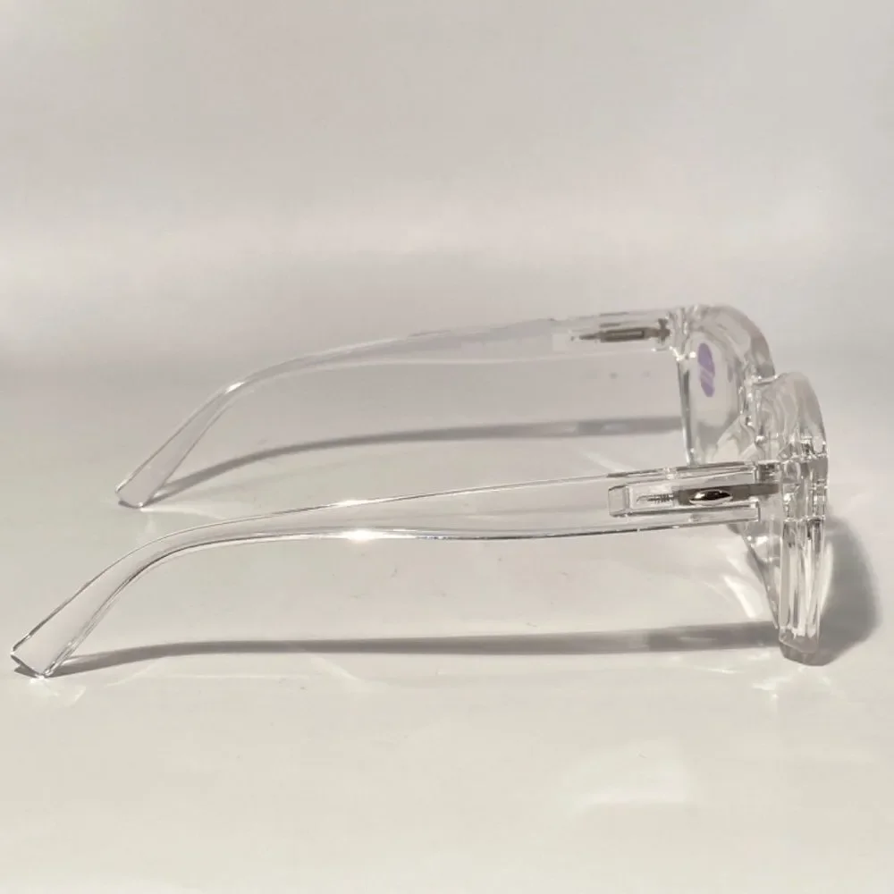 1331 Claudia 1.5 Clear Oversize Reading Glasses Square Concave NWT